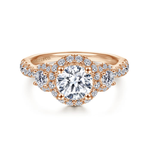 14K Rose Gold Round Diamond Engagement Ring 14K Rose Gold Round Diamond Engagement Ring
