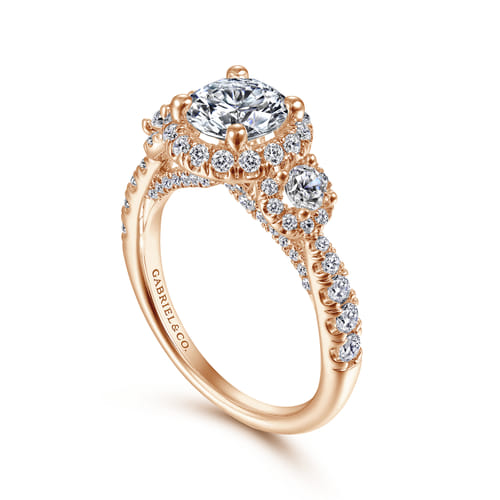 14K Rose Gold Round Diamond Engagement Ring 14K Rose Gold Round Diamond Engagement Ring