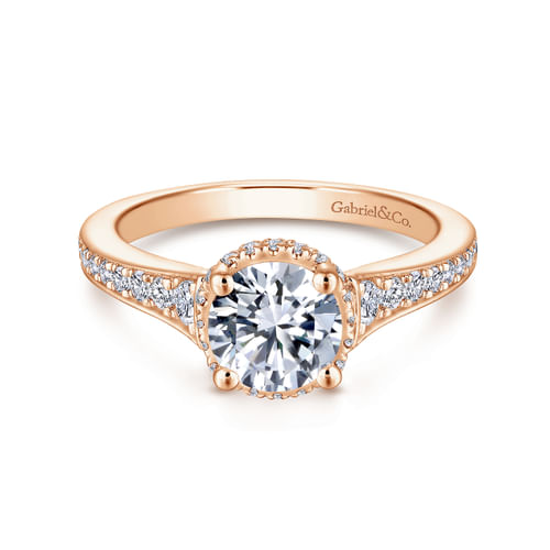 14K Rose Gold Round Diamond Engagement Ring