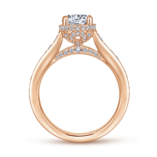 14K Rose Gold Round Diamond Engagement Ring