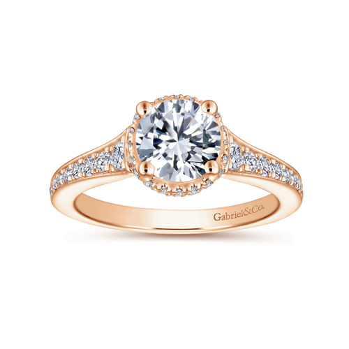 14K Rose Gold Round Diamond Engagement Ring