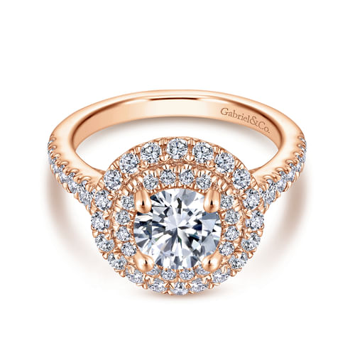 14K Rose Gold Round Diamond Engagement Ring