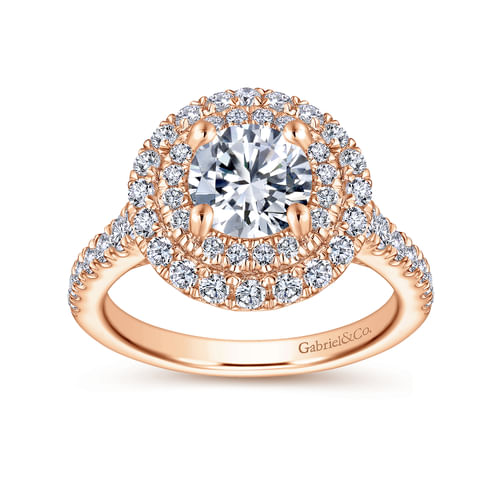 14K Rose Gold Round Diamond Engagement Ring