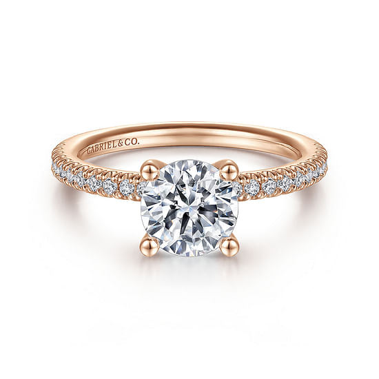 Gabriel - 14K Rose Gold Round Diamond Engagement Ring