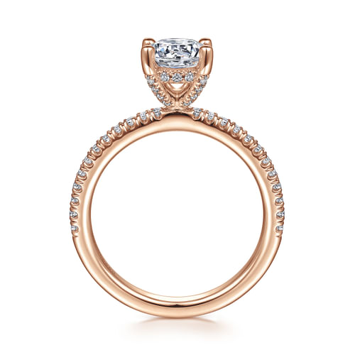 14K Rose Gold Round Diamond Engagement Ring