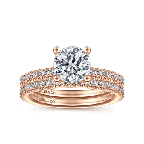 14K Rose Gold Round Diamond Engagement Ring