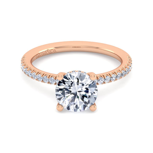 14K Rose Gold Round Diamond Engagement Ring