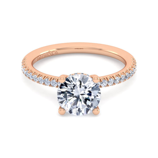 Gabriel - 14K Rose Gold Round Diamond Engagement Ring