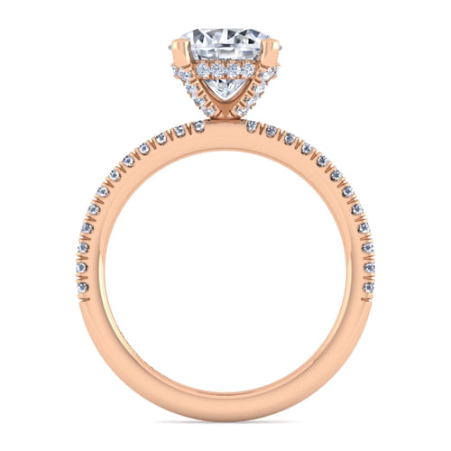 14K Rose Gold Round Diamond Engagement Ring