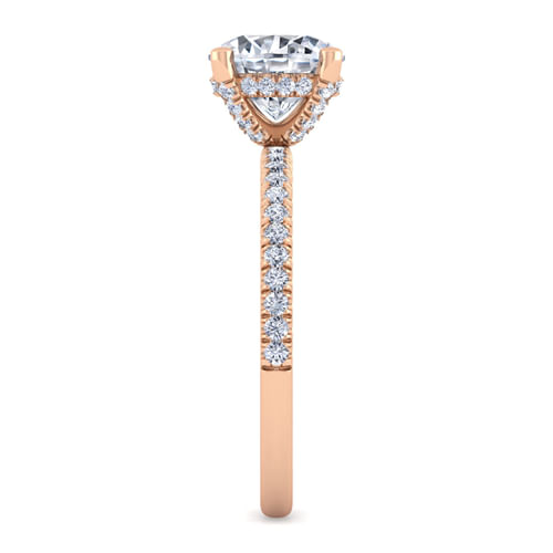 14K Rose Gold Round Diamond Engagement Ring