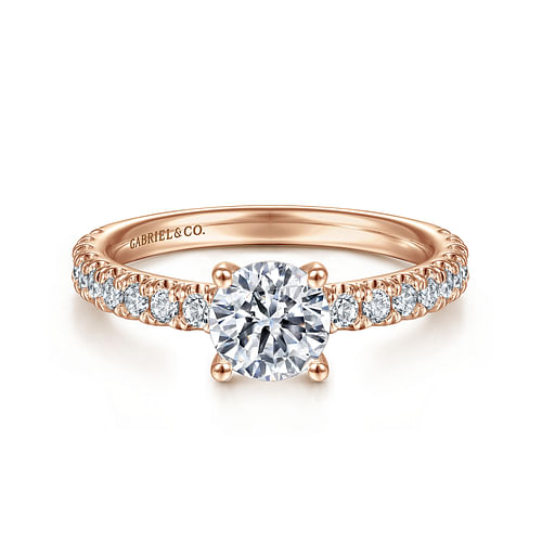 14K Rose Gold Round Diamond Engagement Ring