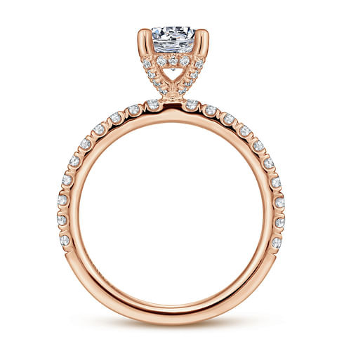 14K Rose Gold Round Diamond Engagement Ring