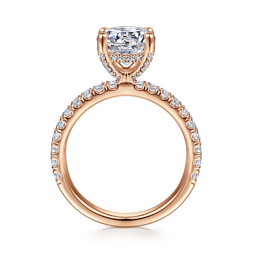 14K Rose Gold Round Diamond Engagement Ring