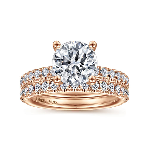 14K Rose Gold Round Diamond Engagement Ring