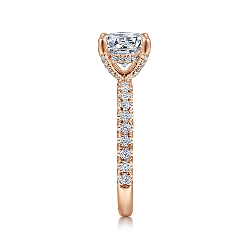 14K Rose Gold Round Diamond Engagement Ring