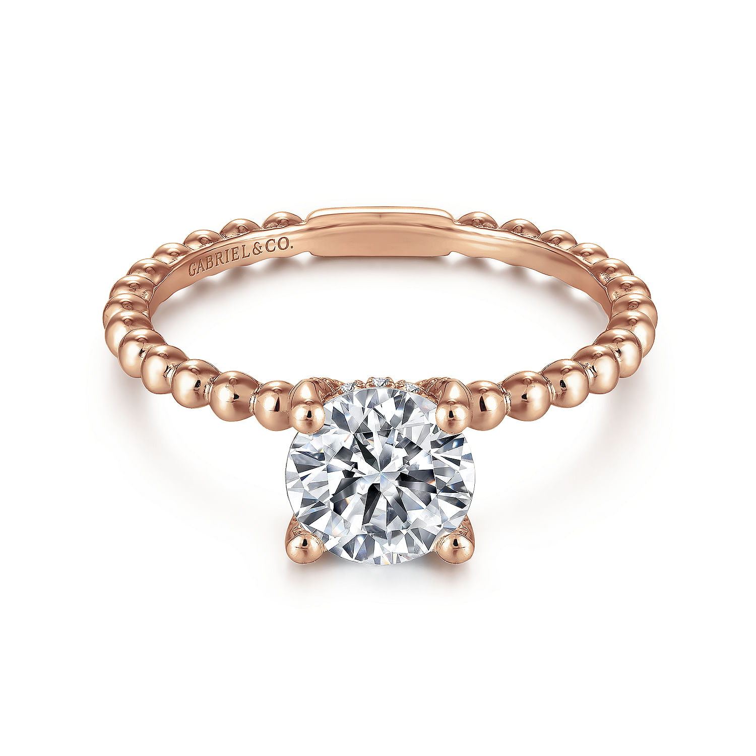 14K Rose Gold Round Diamond Engagement Ring