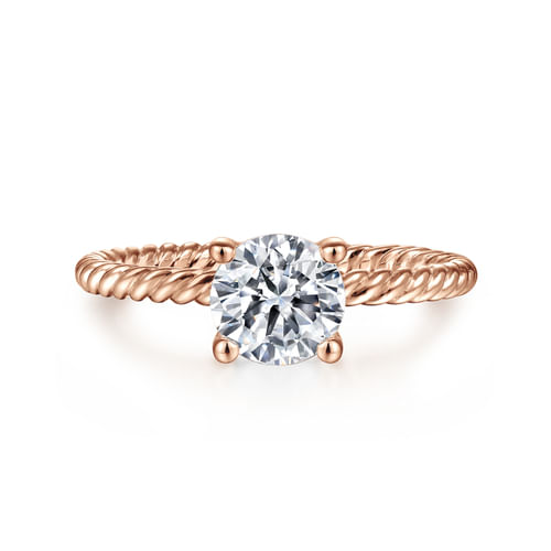 14K Rose Gold Round Diamond Engagement Ring