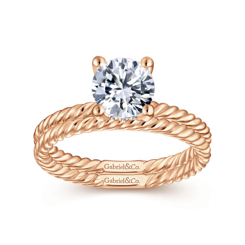 14K Rose Gold Round Diamond Engagement Ring