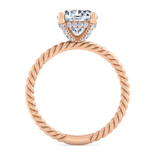 14K Rose Gold Round Diamond Engagement Ring