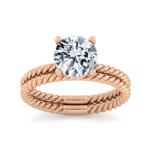 14K Rose Gold Round Diamond Engagement Ring