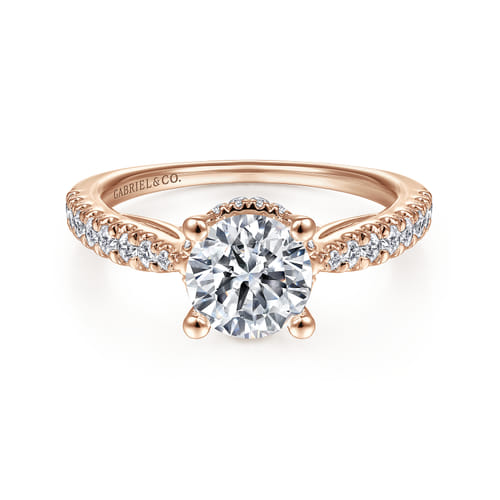 14K Rose Gold Round Diamond Engagement Ring 14K Rose Gold Round Diamond Engagement Ring