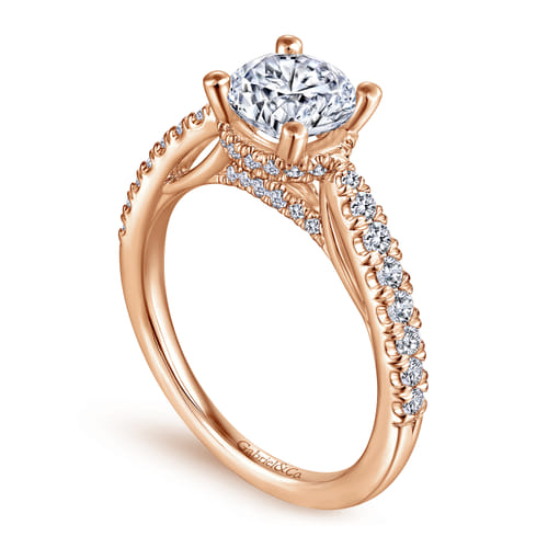 14K Rose Gold Round Diamond Engagement Ring 14K Rose Gold Round Diamond Engagement Ring