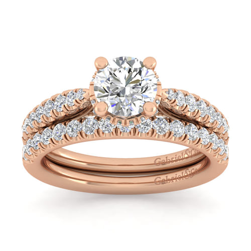 14K Rose Gold Round Diamond Engagement Ring 14K Rose Gold Round Diamond Engagement Ring