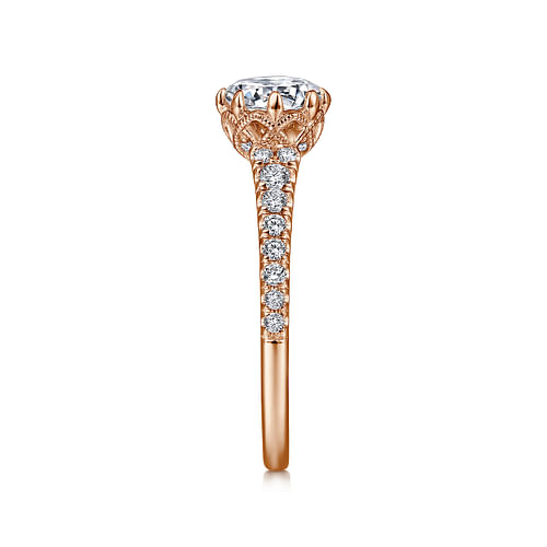 14K Rose Gold Round Diamond Engagement Ring