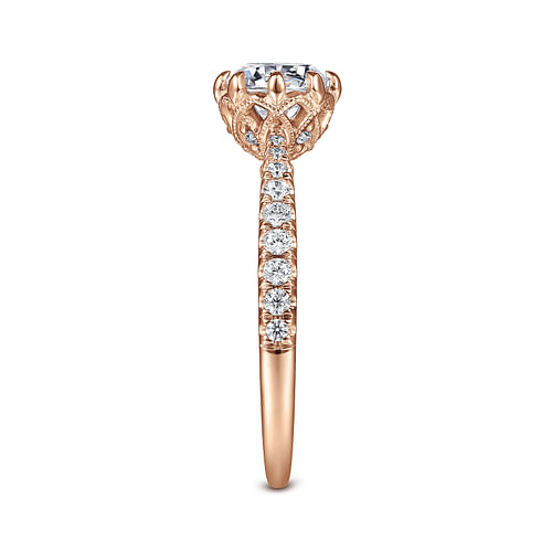 14K Rose Gold Round Diamond Engagement Ring