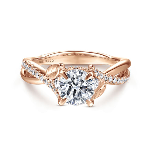 14K Rose Gold Round Diamond Engagement Ring