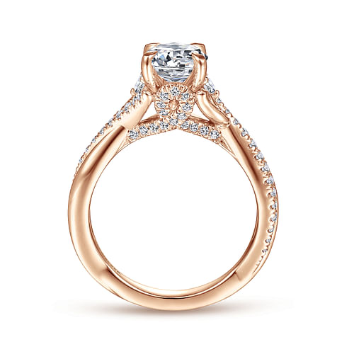 14K Rose Gold Round Diamond Engagement Ring