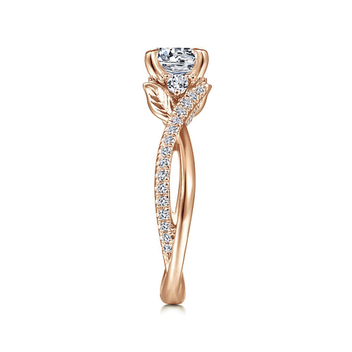 14K Rose Gold Round Diamond Engagement Ring