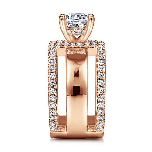 14K Rose Gold Round Diamond Engagement Ring