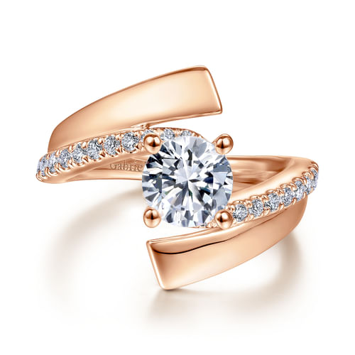 14K Rose Gold Round Diamond Engagement Ring