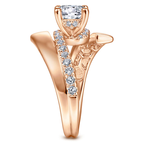14K Rose Gold Round Diamond Engagement Ring