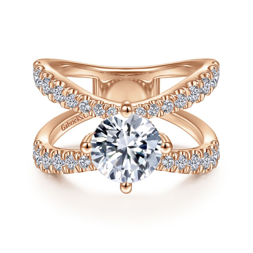 14K Rose Gold Round Diamond Engagement Ring
