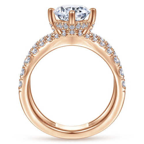14K Rose Gold Round Diamond Engagement Ring