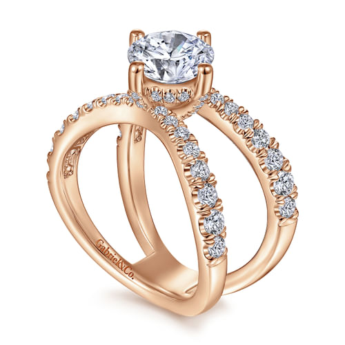 14K Rose Gold Round Diamond Engagement Ring