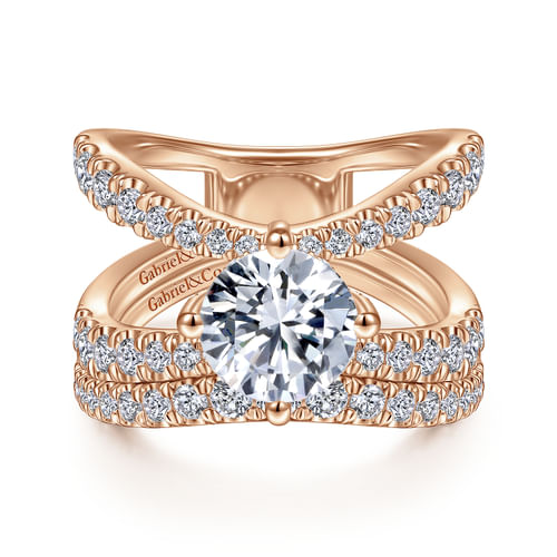 14K Rose Gold Round Diamond Engagement Ring