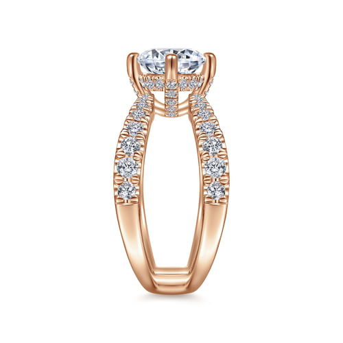 14K Rose Gold Round Diamond Engagement Ring