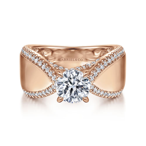 14K Rose Gold Round Diamond Engagement Ring