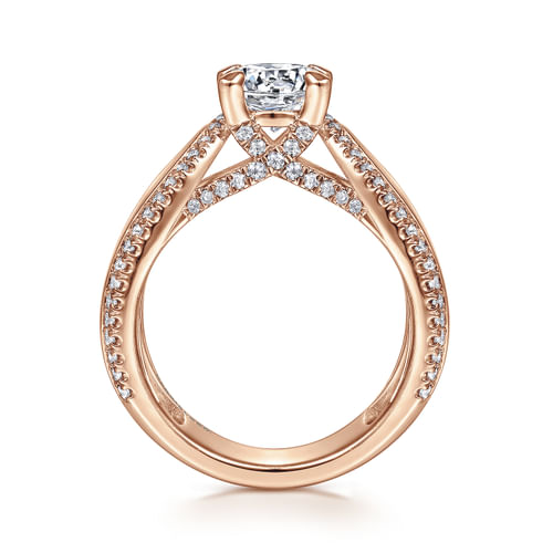 14K Rose Gold Round Diamond Engagement Ring