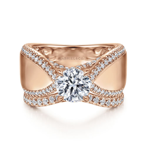 14K Rose Gold Round Diamond Engagement Ring