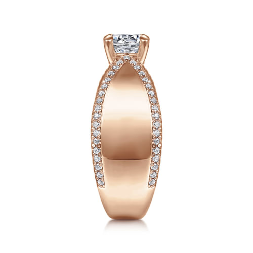 14K Rose Gold Round Diamond Engagement Ring