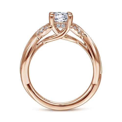 14K Rose Gold Round Diamond Engagement Ring