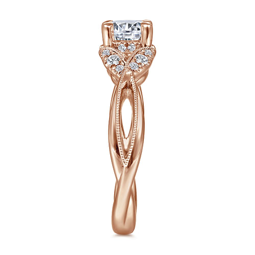 14K Rose Gold Round Diamond Engagement Ring