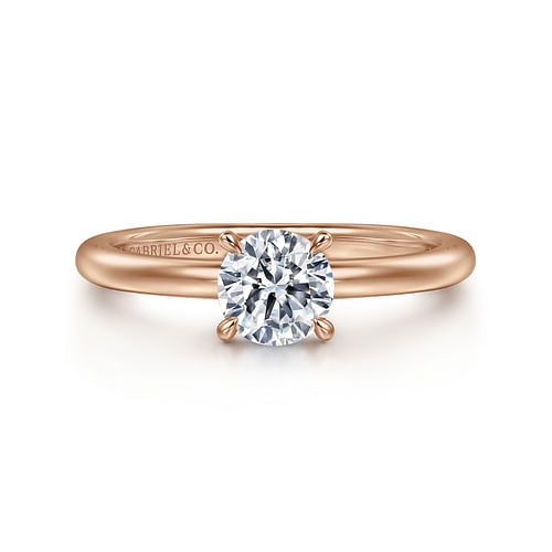 14K Rose Gold Round Diamond Engagement Ring