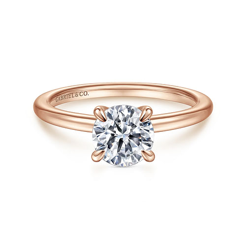 14K Rose Gold Round Diamond Engagement Ring