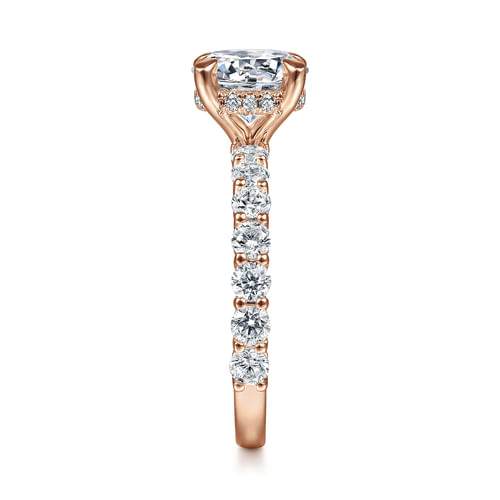 14K Rose Gold Round Diamond Engagement Ring