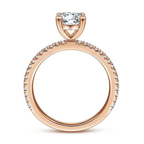 14K Rose Gold Round Diamond Engagement Ring